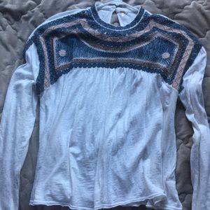 Embroidered Free People long sleeve